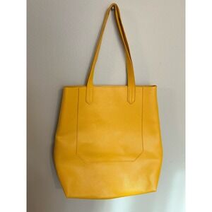 Saks Fifth Avenue Yellow Vegan Leather Tote